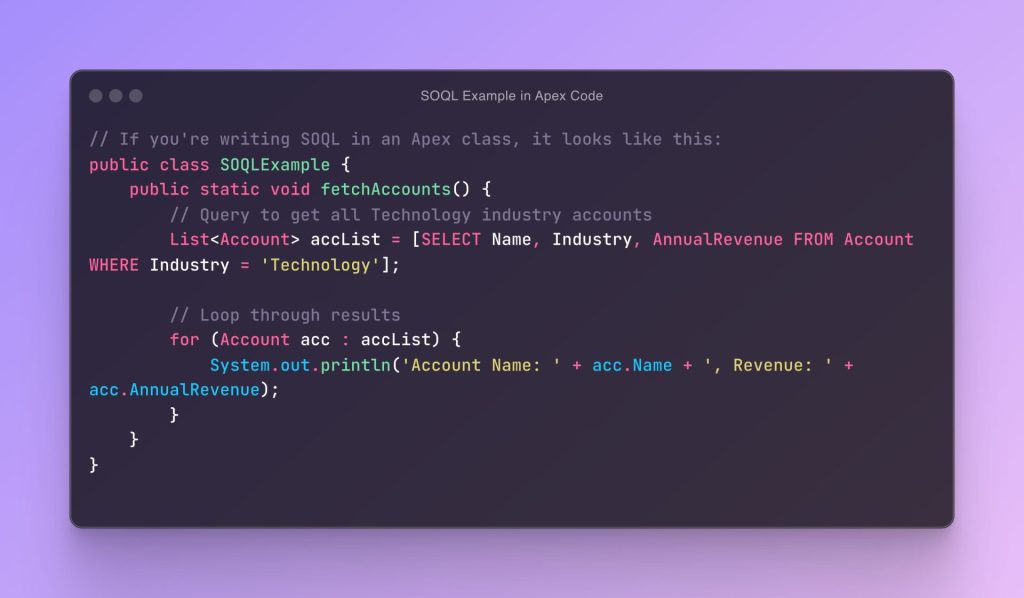 SOQL-Example-in-Apex-Code